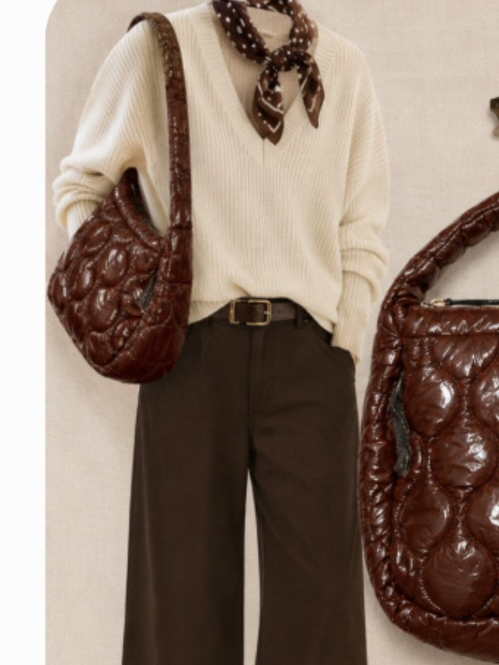 NWT FP Movement Surplus Shine Quilted Carryall Bag Nutshell Brown Puffer Tote On - Picture 2 of 6